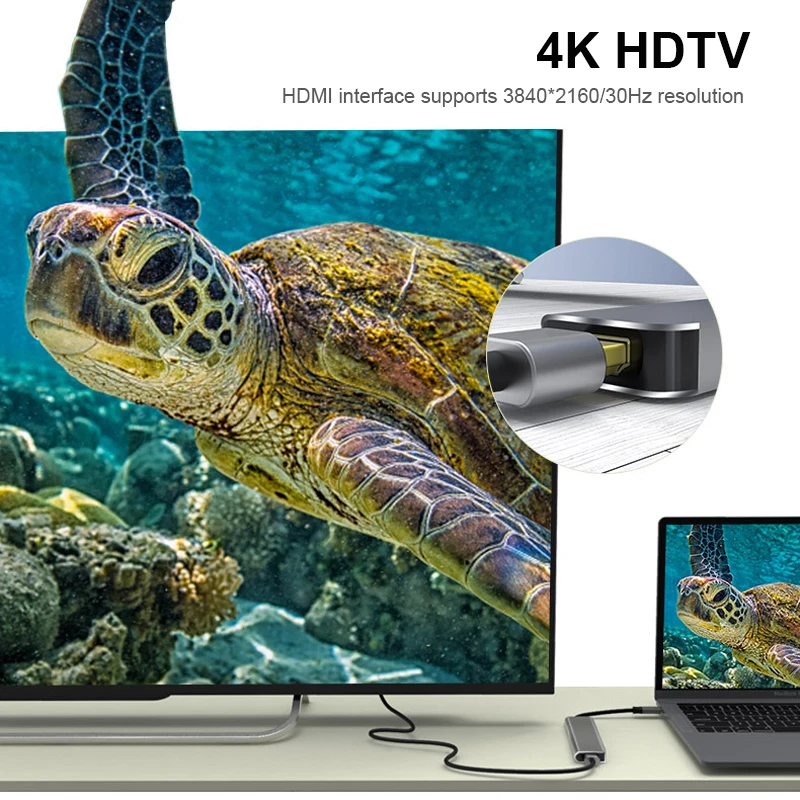 Basix USB C концентратор 5 в 1 Type адаптер с 4K HDMI 3 0 PD зарядка многофункциональный для