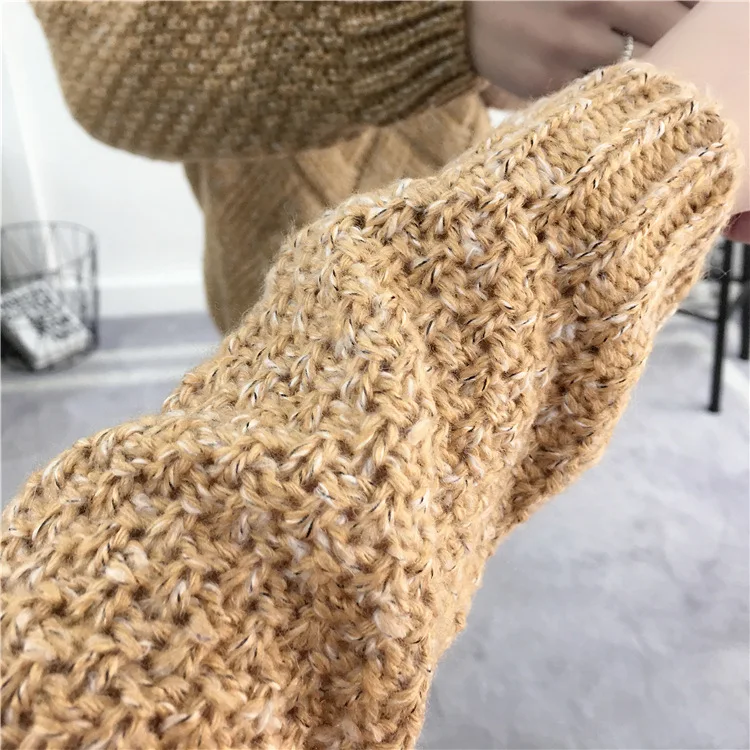 Fluffy Sweater Women Winter 2022 New Autumn Runway Female Coarse Knitted Jumper Women's Knitting Pullover | Женская одежда