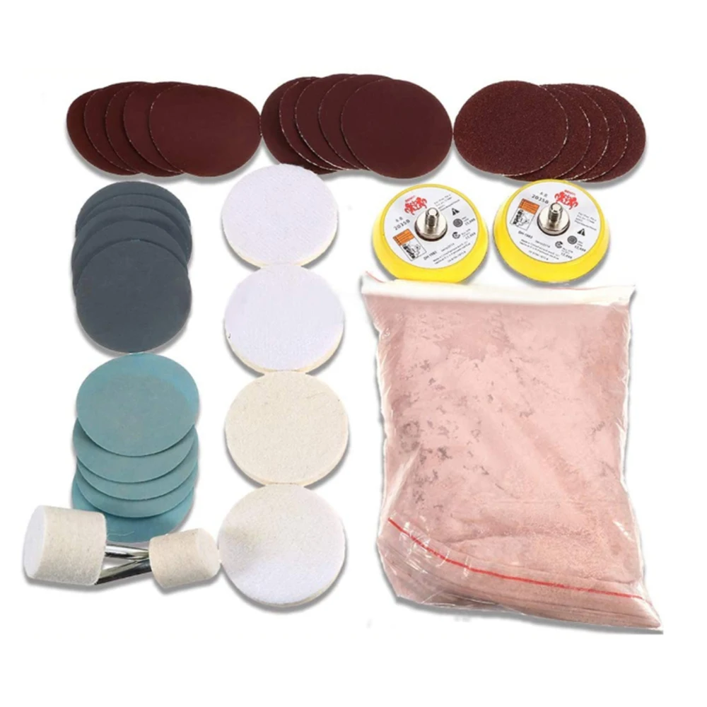 

Glass Polishing Windshield Repair Clean Supplies Convenient Maintenance 34PC Removes Scratches Auto Parts Scratch Removal Set