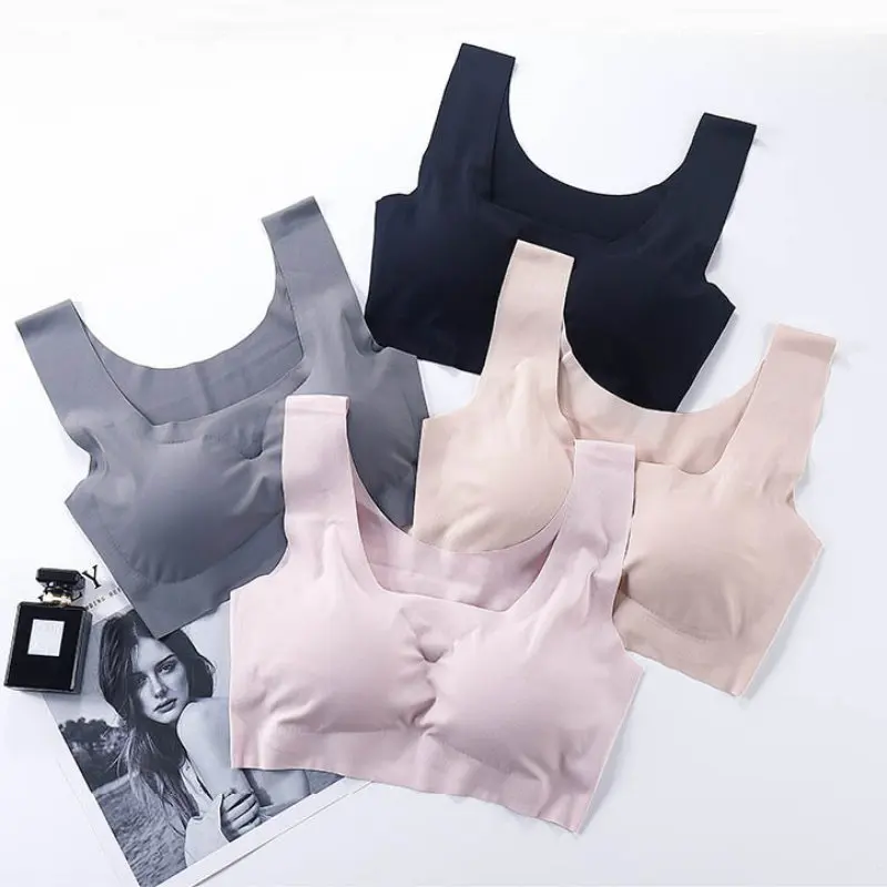 

One-piece vest-style sports top without rims without traces can not be adjusted thickening breathable sleep sports top