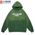 Толстовка Rainbowtouches мужская с капюшоном, модная стирка в стиле ретро, Ранняя цветовая гамма, Свободное пальто оверсайз с капюшоном