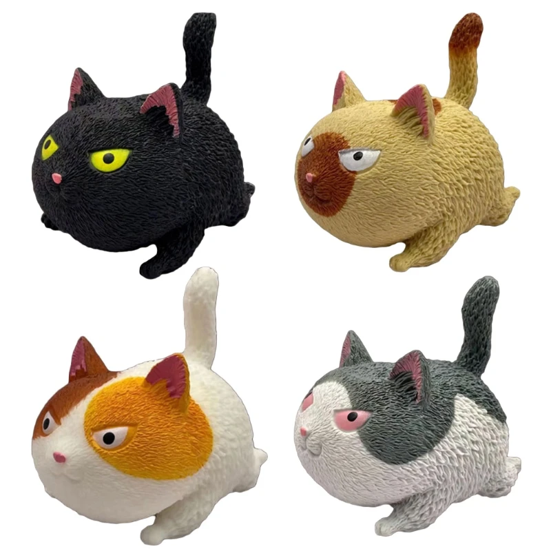 

1Unit Squeeze Screaming Angry Cat Toy Soft Rubber Anti-Anxiety Toy Squawking Hollow Cat Pressure Reduce Novelty Toy