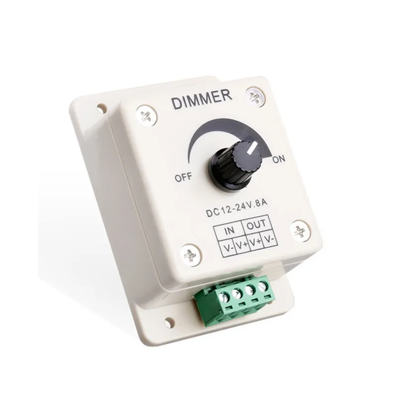

8A LED Dimmer Switch DC 12V-24V 8A Adjustable Brightness Lamp Bulb Strip Driver Single Color Light Power Supply Controller