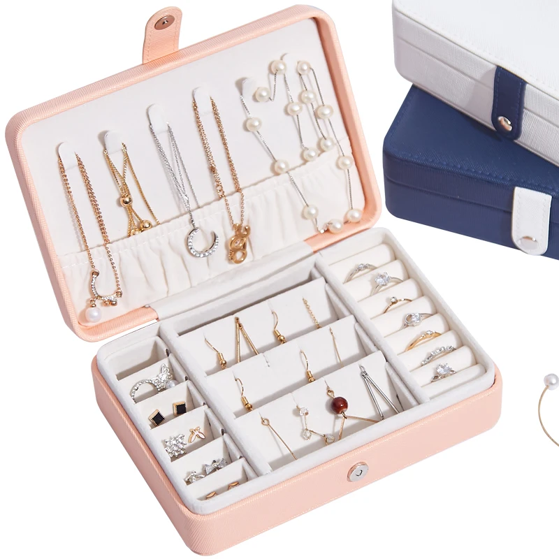 Новинка Портативная кожаная шкатулка для ювелирных изделий принцесса