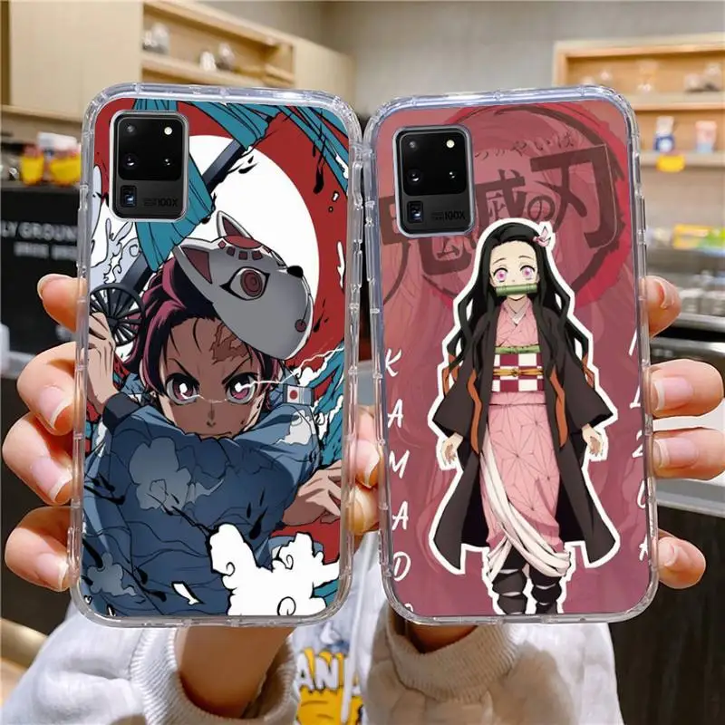 

Anime Demon Slayer Phone Case For Samsung Galaxy S1 S1e S8 S9 Plus S7 Edge Note1 9 8 Soft Transparent TPU Cove