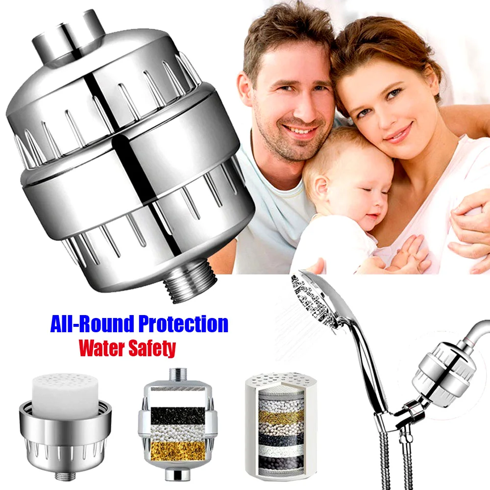 1 набор 10 этапов фильтра для душа Удаление хлора + тяжелых металлов фильтрованная