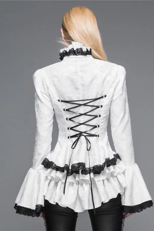 Женская винтажная блузка Devil Готическая в стиле панк с расклешенным рукавом