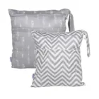 Тканевые мешки для детских подгузников, водонепроницаемые, многоразовые, моющиеся, с двумя мешками на молнии для купальников или влажной одежды