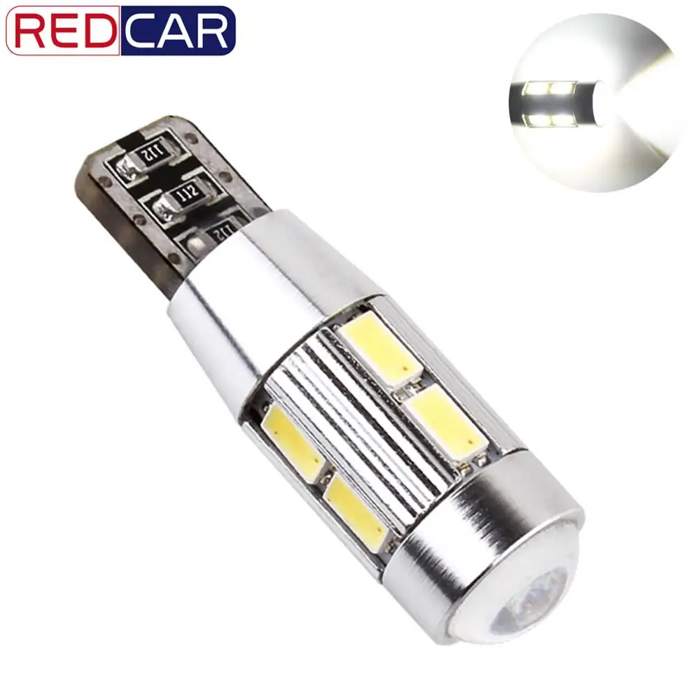 

1pcs T10 Led W5W Bulb 194 168 Canbus Error Free 10SMD 5630 Chips Reading License Plate Light Marker Lamp Automobile 12V 6000K