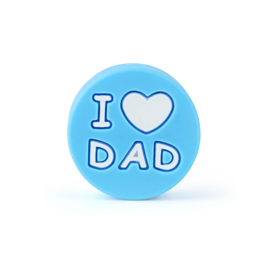 DAD 07 Keep& Grow 5 шт. круглые силиконовые бусы I Love Mom/Dad Детские бусины для прорезывания зубов DIY соски зажимы для прорезывания зубов игрушки грызун Детские Прорезыватели - Цвет: DAD 07