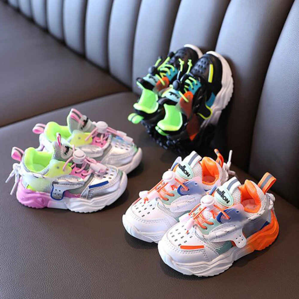 

New Autumn Baby Girls Boys Casual Shoes Soft Bottom Non-slip Breathable Outdoor Fashion Kids Sneakers Children Mesh Shoes zz40