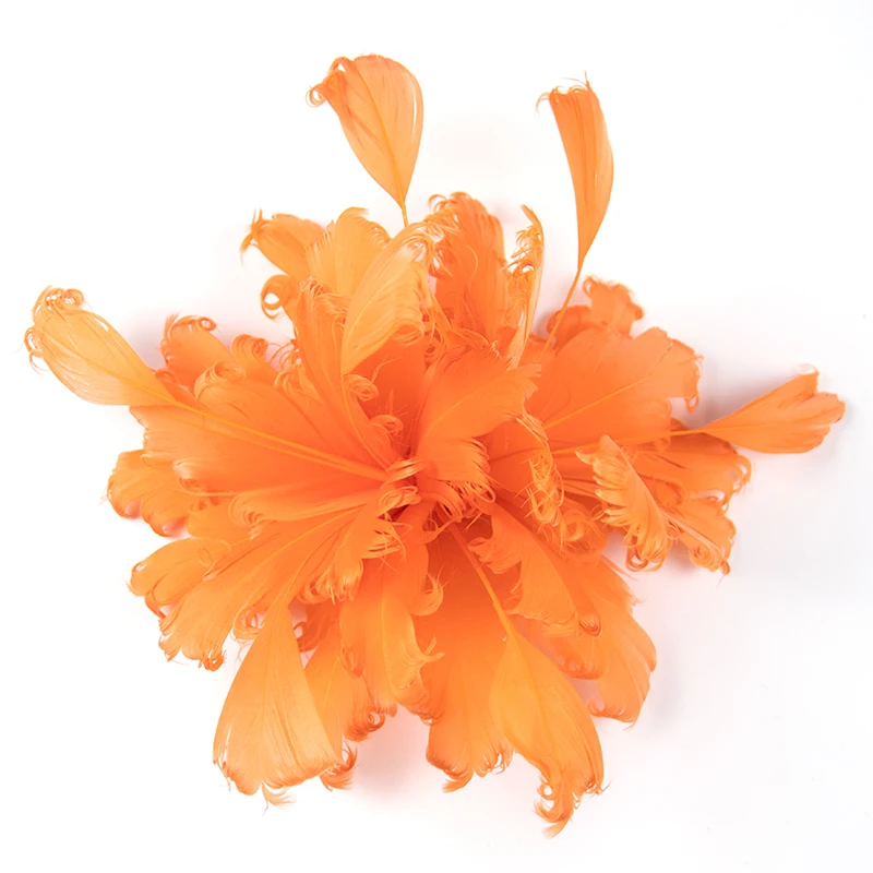 

Оптовая продажа, оранжевые перья, цветок «сделай сам», Свадебные новые женские корсажные украшения, карнавальные ювелирные изделия, аксесс...