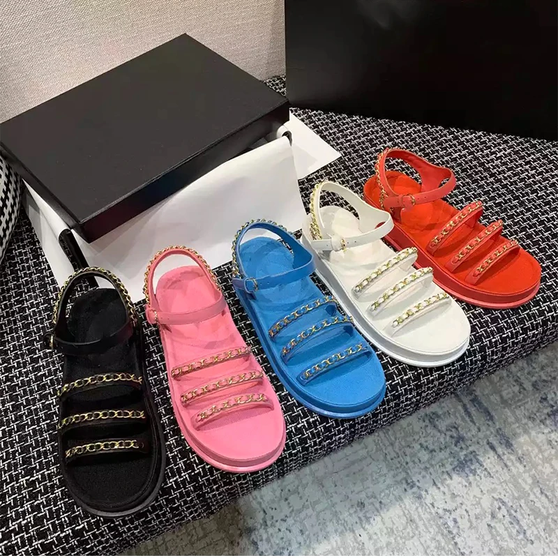 2021 Thick Bottom Platform Sandals Women Narrowband Chain String Open Toe flat Sandals Summer Brand Casual beach Shoes Mujer 2021 Thick Bottom Platform Sandals Women Narrowband Chain String Open Toe flat Sandals Summer Brand Casual beach Shoes Mujer