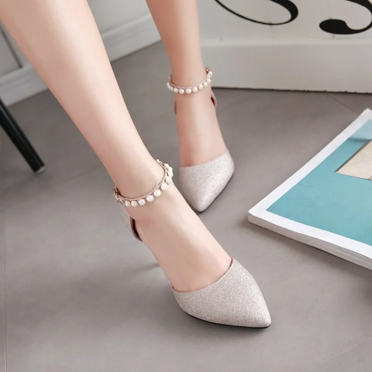 Женские босоножки на высоком каблуке 9 см с пряжкой туфли лодочки Т образным