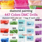 Оптовая продажа, DMC 447 цветов, можно выбрать маленькую посылку, распродажа квадратныхкруглых алмазов, алмазная живопись, вышивка, хрустальные бусины, аксессуары