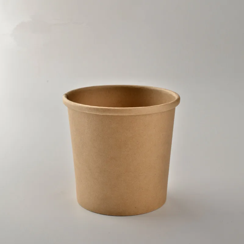 only cup 50 шт. Высокое качество крафт-бумага круглая миска для супа ведро одноразовые Ланч-бокс на вынос закуски фрукты салат упаковка чашки - Цвет: only cup