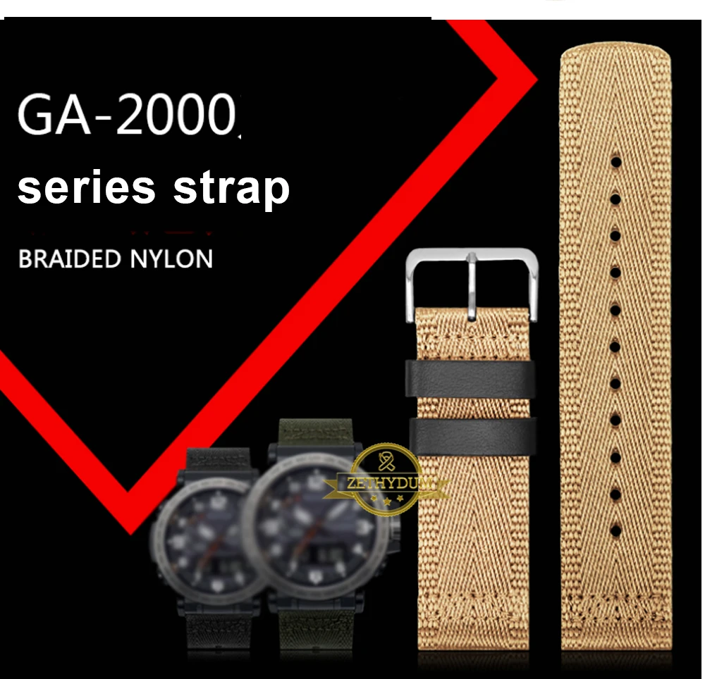 Старший нейлоновый ремешок для наручных часов 24 мм для casio GA2000 PRG-600YB-3 prg-650 PRW-6600 часы с ремешком, водонепроницаемые часы, браслет ремни для наручных часов