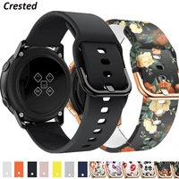 20mm watch band for samsung galaxy watch active 2 44mm 40mm gear s2sport printing silicone bracelet huawei gt22e 42mm strap