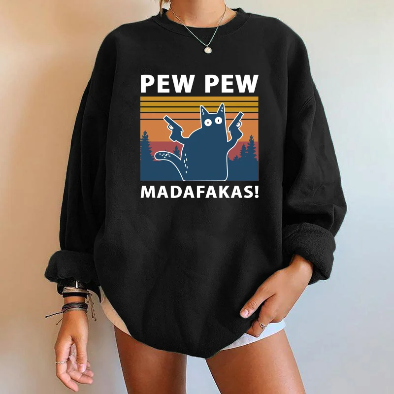 

Pew Madafakas Женский Свободный свитшот с длинным рукавом