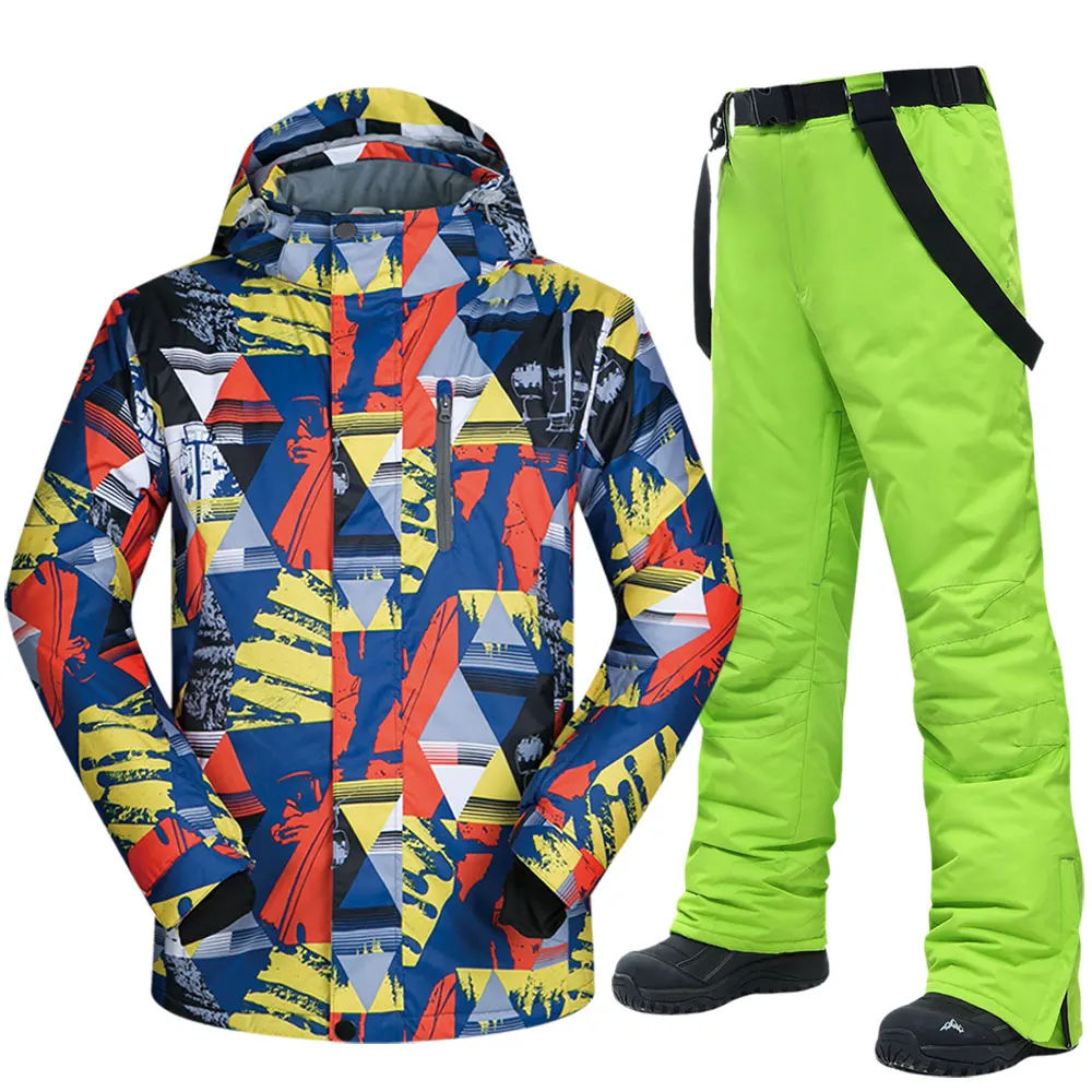 

Men's Ski Suit Brands Windproof Waterproof Warm Thicken Ski Jackets and Snow Pants Sets Winter Skiing and Snowboarding Suits