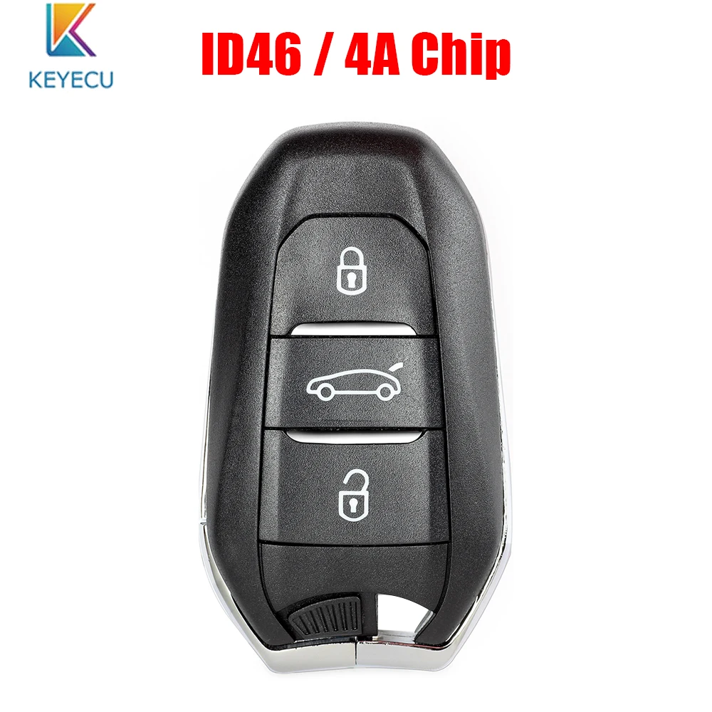 Смарт чип KEYECU 433 МГц PCF7945 ID46/4A дистанционный ключ брелок от машины 3 кнопка для Citroen