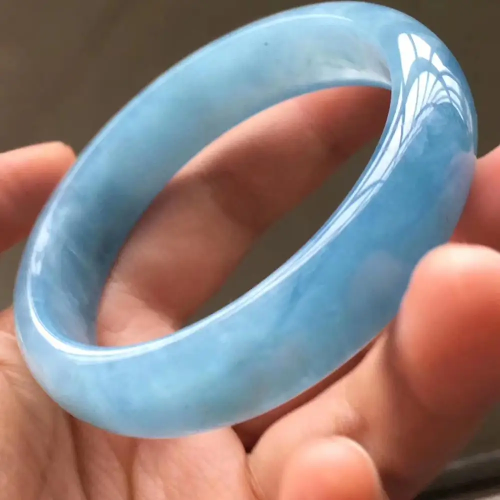 Высококачественный натуральный Аквамариновый прозрачный синий женский браслет