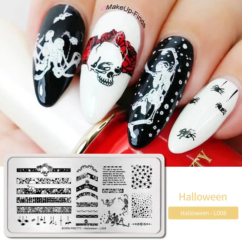 Halloween11 BORN PRETTY дизайн ногтей штамп штамповка шаблон цветок геометрии любовь DIY маникюр изображение пластины из нержавеющей стали дизайн ногтей трафарет - Цвет: Halloween11