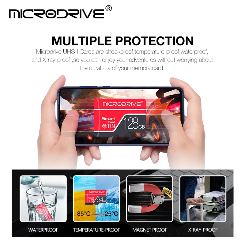 Высокоскоростная карта micro sd, 4 ГБ, 8 ГБ, 16 ГБ, 32 ГБ, 64 ГБ, 128 ГБ, 256 ГБ, SDHC/SDXC, карта памяти MicroSD/TF для смартфонов с адаптером