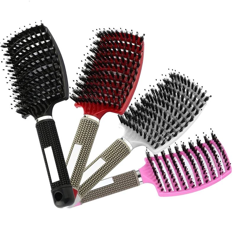 

Hair Brush Scalp Massage Comb Hairbrush Bristle&Nylon Women Wet Curly Detangle Hair Brush Hairdressing Styling Tools 1pcs