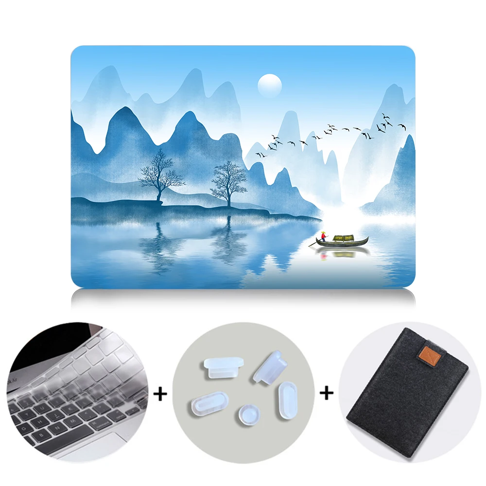 MB04 Жесткий чехол MTT с рисунком чернил для Macbook Air 11 13,3 Pro 13 15 retina, чехол для ноутбука Apple mac, чехол для книги, сумка для ноутбука 12 дюймов - Цвет: MB04