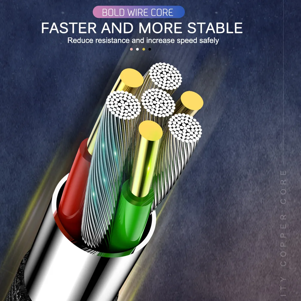 USB кабель Тип C зарядное устройство Шнур для передачи данных Samsung Xiaomi mi 9 10 Note 7 8 Huawei