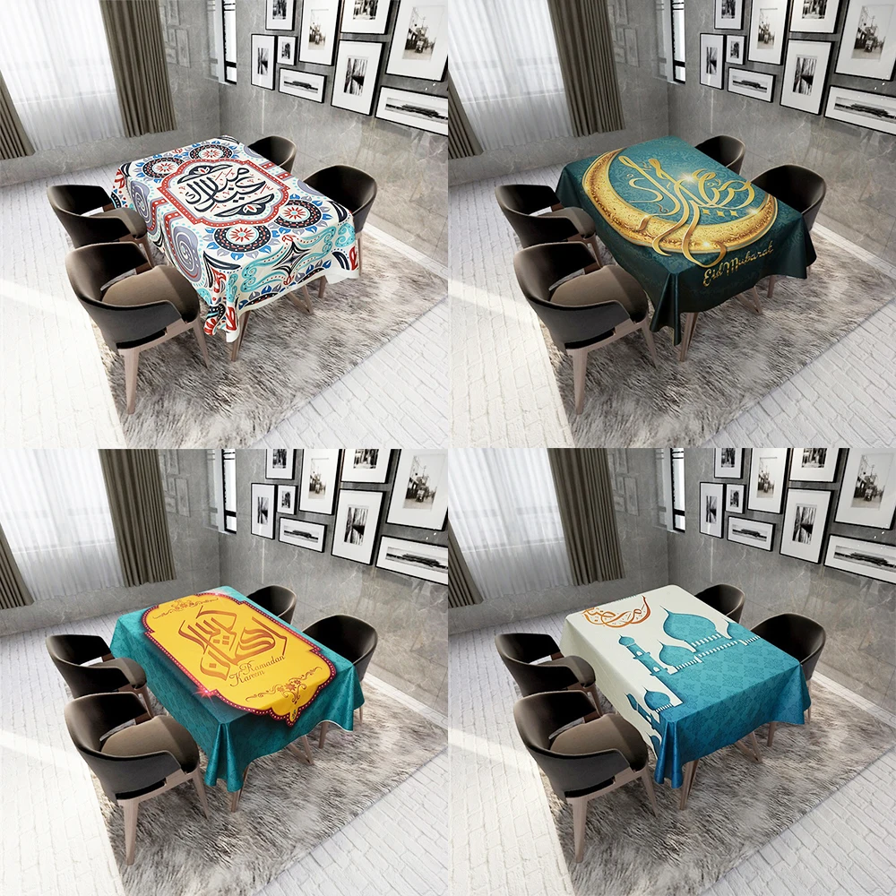 

1Pc Eid Mubarak Tablecloth Islamic Muslim Party Decor Ramadan and Eid Decor Kareem Ramadan Decor for Home Happy Eid Al Adha Gift