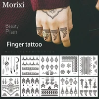 finger tattoo small size necklace flower wave liners geometric printing water transfer slider temporary tattoo sticker ra054