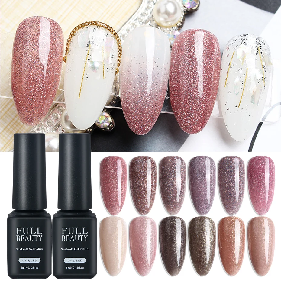 Гель лак для ногтей 6 мл блестящий телесный цвет отмачиваемый УФ светодиодный