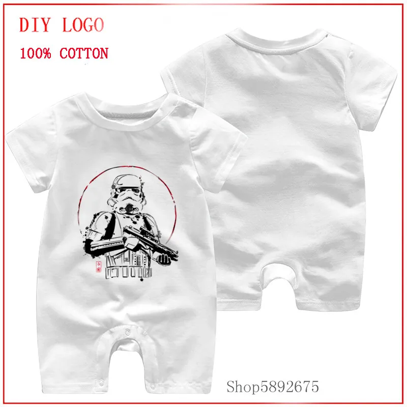 

2020 унисекс Детские чернил Trooper для маленьких мальчиков одежда с короткими рукавами, комбинезон для маленьких девочек, одежда для новорожден...