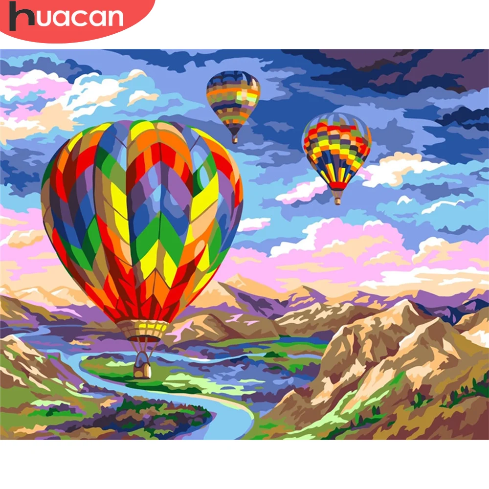 HUACAN краска по номеру горный рисунок на холсте Ручная Краска ed ing Art подарок DIY