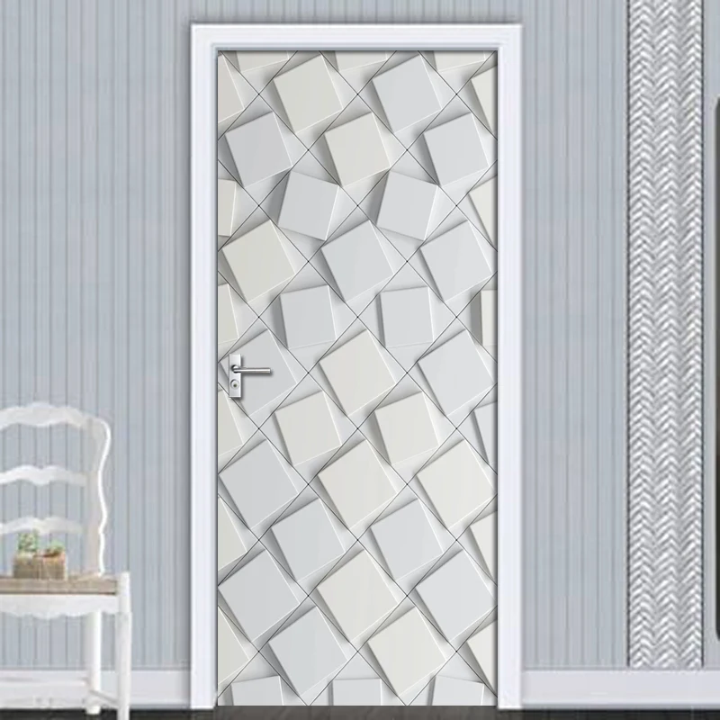 ПВХ водонепроницаемая самоклеящаяся наклейка на дверь 3D абстрактная