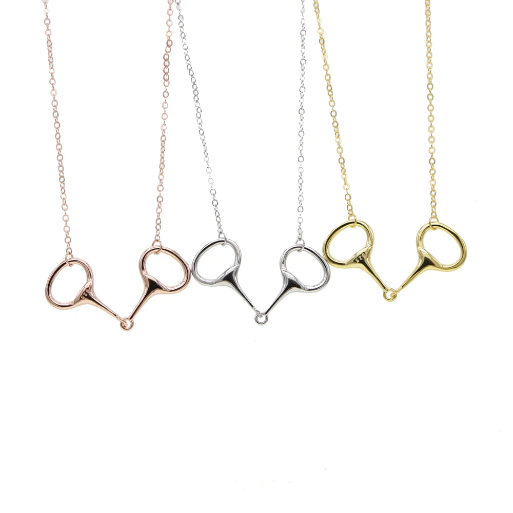 Реальные 925 пробы лошадник Шарм ювелирные изделия три ряда Цвет Трензель кулон