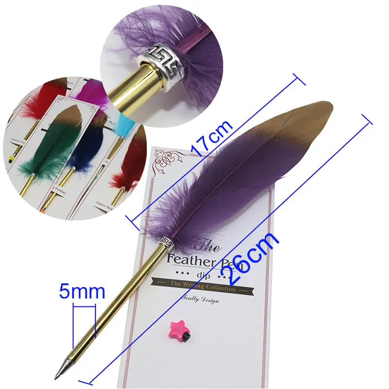 Золотая металлическая ручка-кисть для подписи подарок на Рождество свадьбу