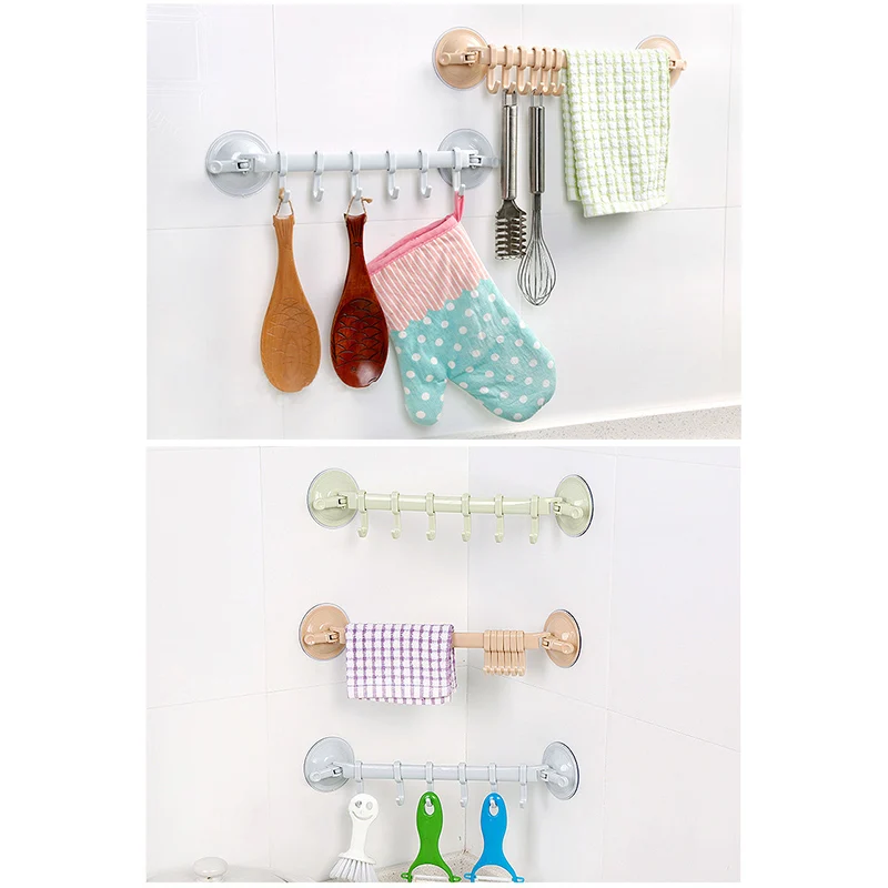 Настенная дверь крюк настенная вакуумная стойка присоска 6 крючков полотенце