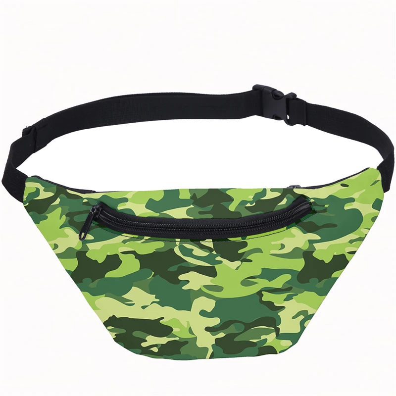 

Camouflage Unisex Running Waist Bags Fanny Pack For Women Fashionable Chest Bags For Men Waist Packs Waterproof Phone Belly Bags
