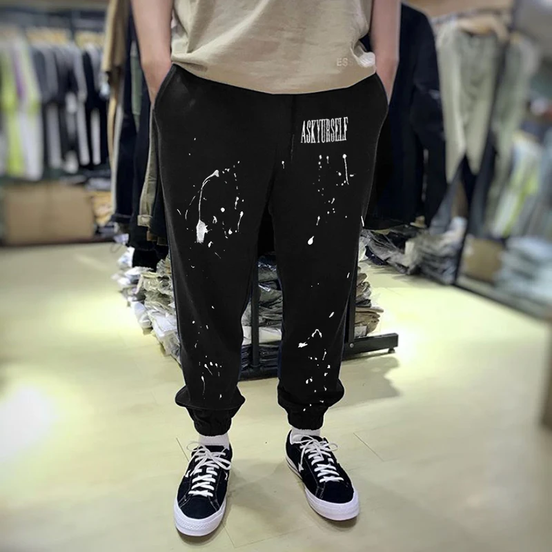 

ASKYURSELF High Street Painted Jogger Sweatpants Men and Women Baggy Terry Casual Track Pants Oversize Loose Hip Hop Trousers