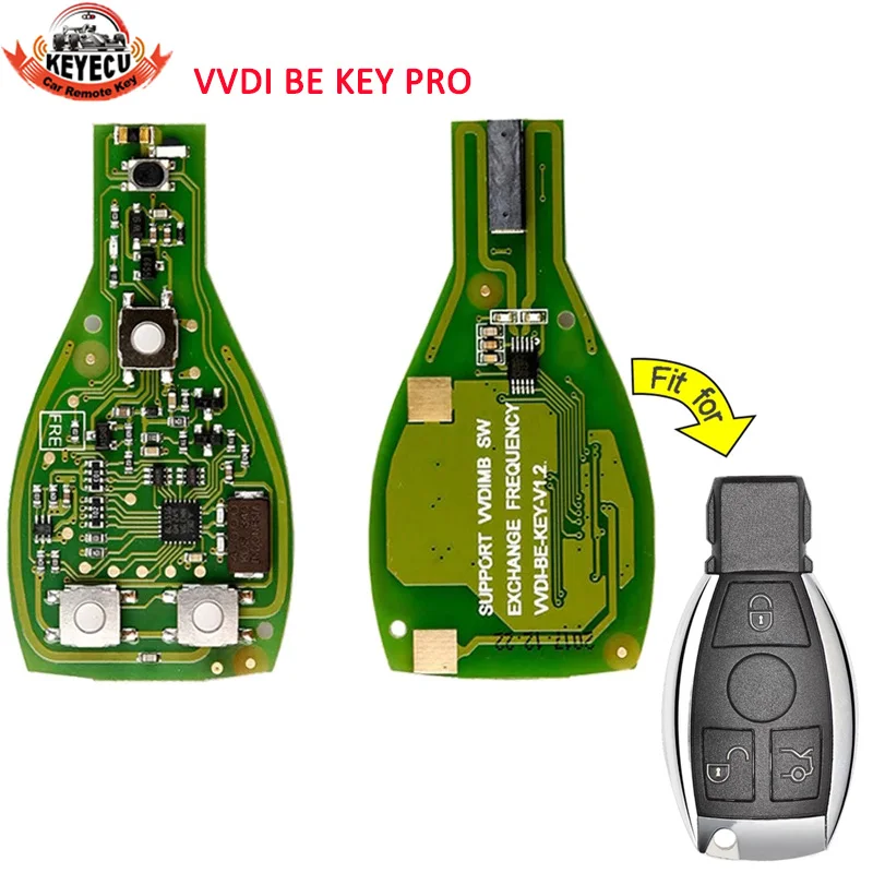 

KEYECU Xhorse VVDI BE Key Pro for Benz V1.5 PCB Remote Key Chip Improved Version Smart Key Shell Can Exchange MB BGA Token