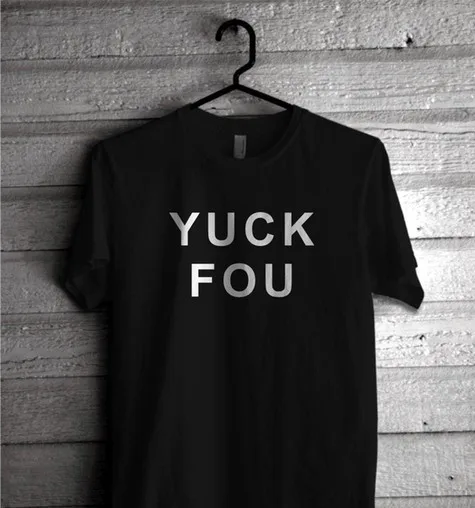 

Забавная черная футболка YUCK FOU с буквенным принтом, короткий рукав, круглый вырез, уличный стиль, женская Повседневная футболка из 100% хлопка,...