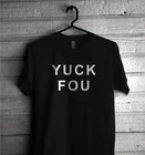 Забавная черная футболка YUCK FOU с буквенным принтом, короткий рукав, круглый вырез, уличный стиль, женская Повседневная футболка из 100% хлопка, женская футболка, топы