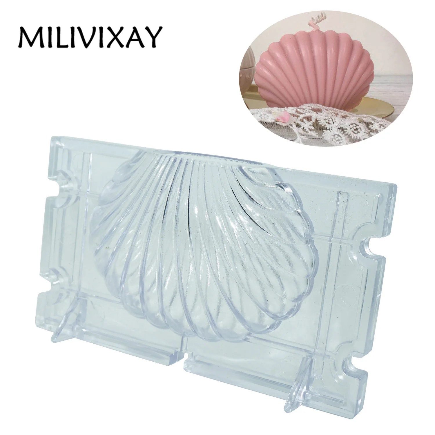 MILIVIXAY, 1 шт., 7x9,2 см, форма в виде раковины, Пластиковая форма для свечей, сделай сам, Ароматизированная свеча ручной работы, форма для украшения дома, вечерние, для изготовления свечей