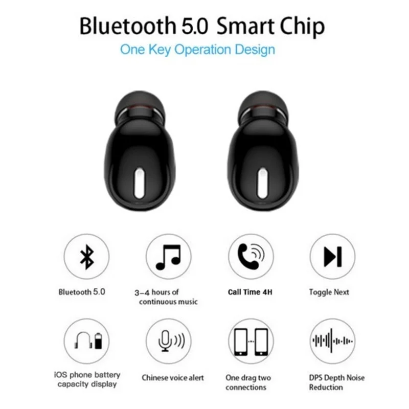 Bth 5 0 Наушники Mini Stealth универсальная Hi-Fi беспроводная гарнитура с микрофоном