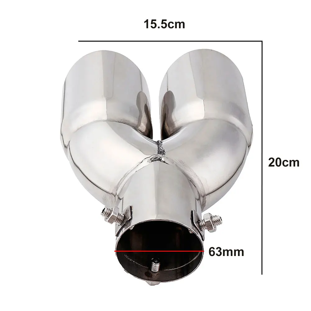 

Universal Double Outlet Stainless Steel Auto Car Modified Muffler Exhaust Pipe