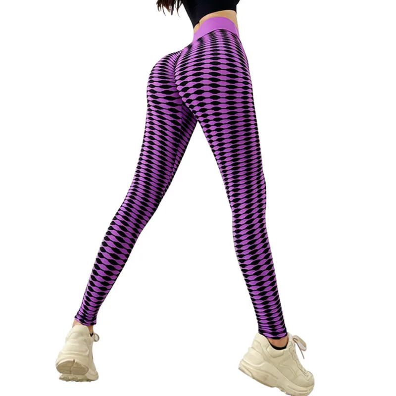 Леггинсы женские бесшовные с принтом зебры высокой талией