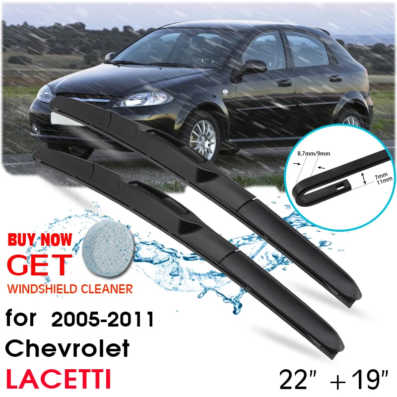 

Car Blade Front Window Windshield Rubber Silicon Refill Wiper For Chevrolet LACETTI 2005-2011 LHD / RHD 22"+19" Car Accessories